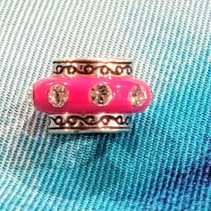 RETIRED BRIGHTON DAZZLER OVAL BRITE PINK GARNET ROW CRYSTALS SPACER/BEAD